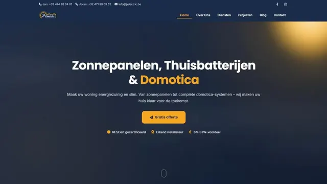De website van JJ Electric